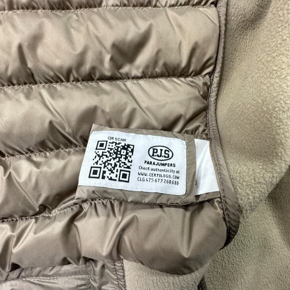 Parajumpers Xavier Gilet Warm Up Puffer Vest Mens M Beige PJS Anchorage Nylon - Picture 7 of 10